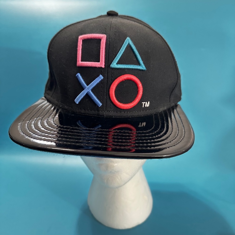 Sony PlayStation Hat Cap 3D Embroidered Black Snapback Adults Adjustable